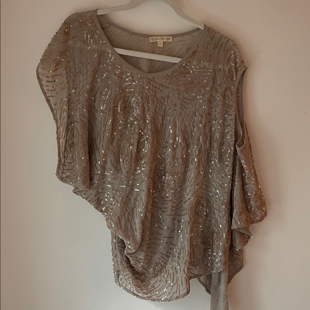 Sequenced Taupe Blouse